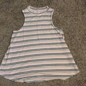 pink and white striped tank top